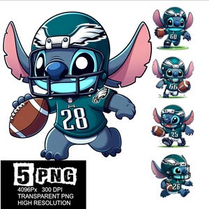 Stitch Football P-Eagles Design 5 PNG Stitch Clipart High Resolution Png Design Football Stitch Png