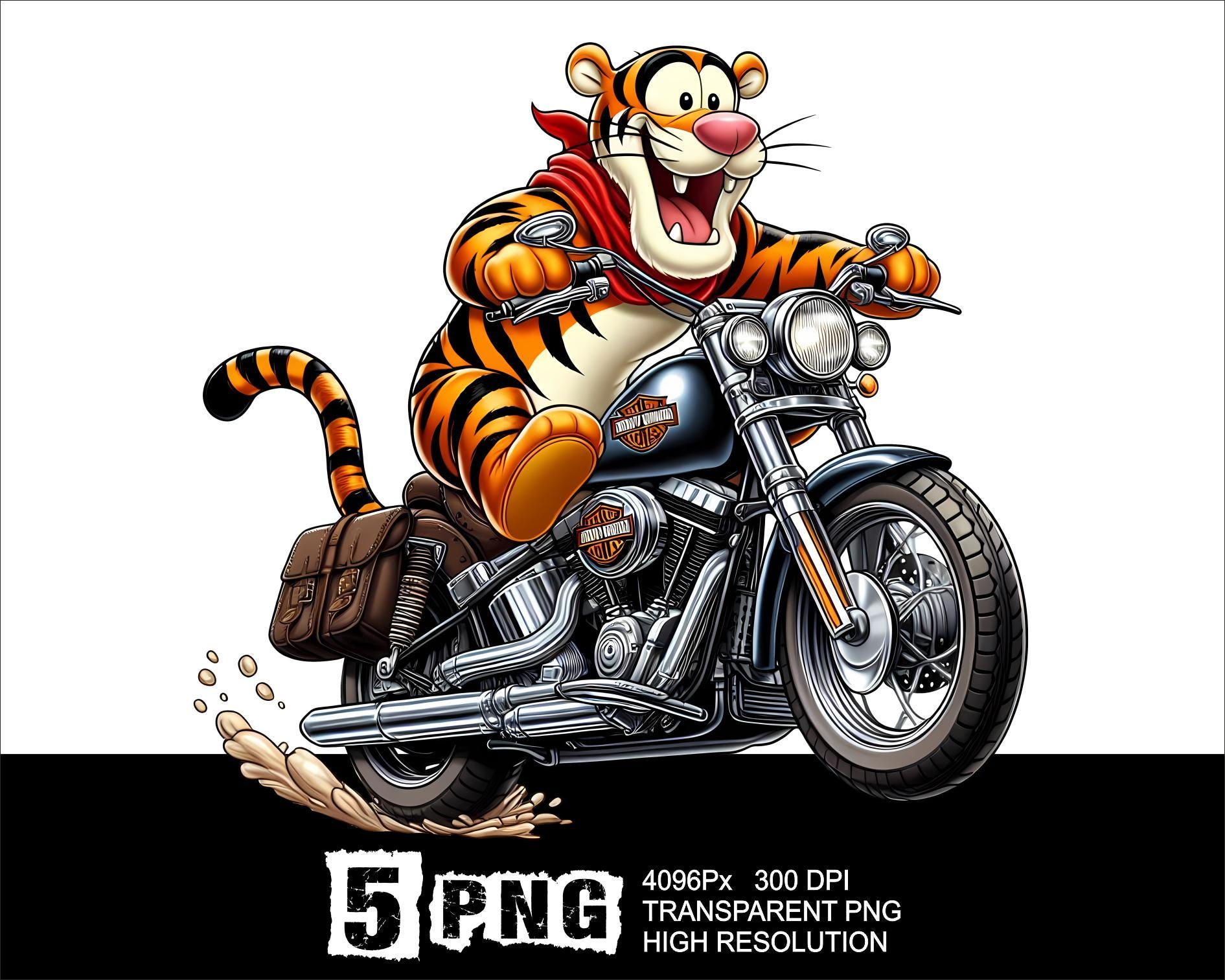 Motorcycle Riders Pooh Tigger Motorcycle Design 5 PNG Tiger Clipart High Resolution Png Design ...