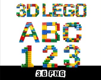 3D Brick LEG Alphabet Png Design Party Letters Alphabet Png