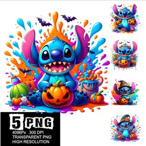Stitch Halloween Design 5 PNG Halloween Stitch Splash High Resolution Png Design Stitch Png