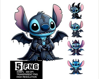 Stitch gotisch ontwerp 5 png-afbeelding met donkere steken png-ontwerp met hoge resolutie donkere engelsteek png