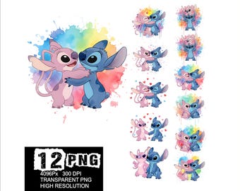 Bundelsteek Angel Love-ontwerp 12 png-angel Stitch clipart hoge resolutie png-ontwerp steek png