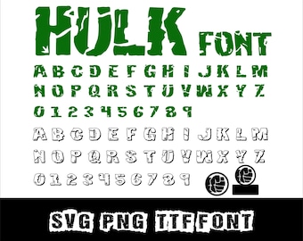 Cartoon Hulk Font Svg Hero Alphabet Superhero Svg font for Cricut Svg Png Eps TTF font