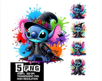 Stitch Gothic Design 5, Dark Stitch Splash, png-ontwerp, hoge resolutie, Dark Angel Stitch, png