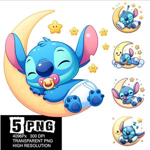 Śpiące dziecko Stitch Design 5 PNG Stitch Clipart Wysoka rozdzielczość Png Design Stitch Baby