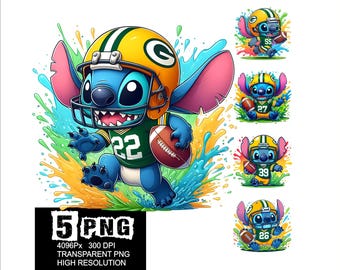 Stitch Football Packer 5 PNG Stitch Splash Design High Resolution Png Design Football Stitch Png