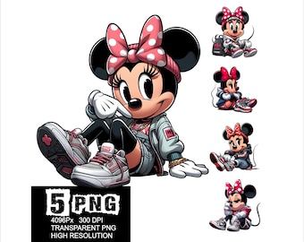 Streetwear Minnie Design 5 PNG Minnie Clipart High Resolution Png Design Mouse Streetwear Girl Png