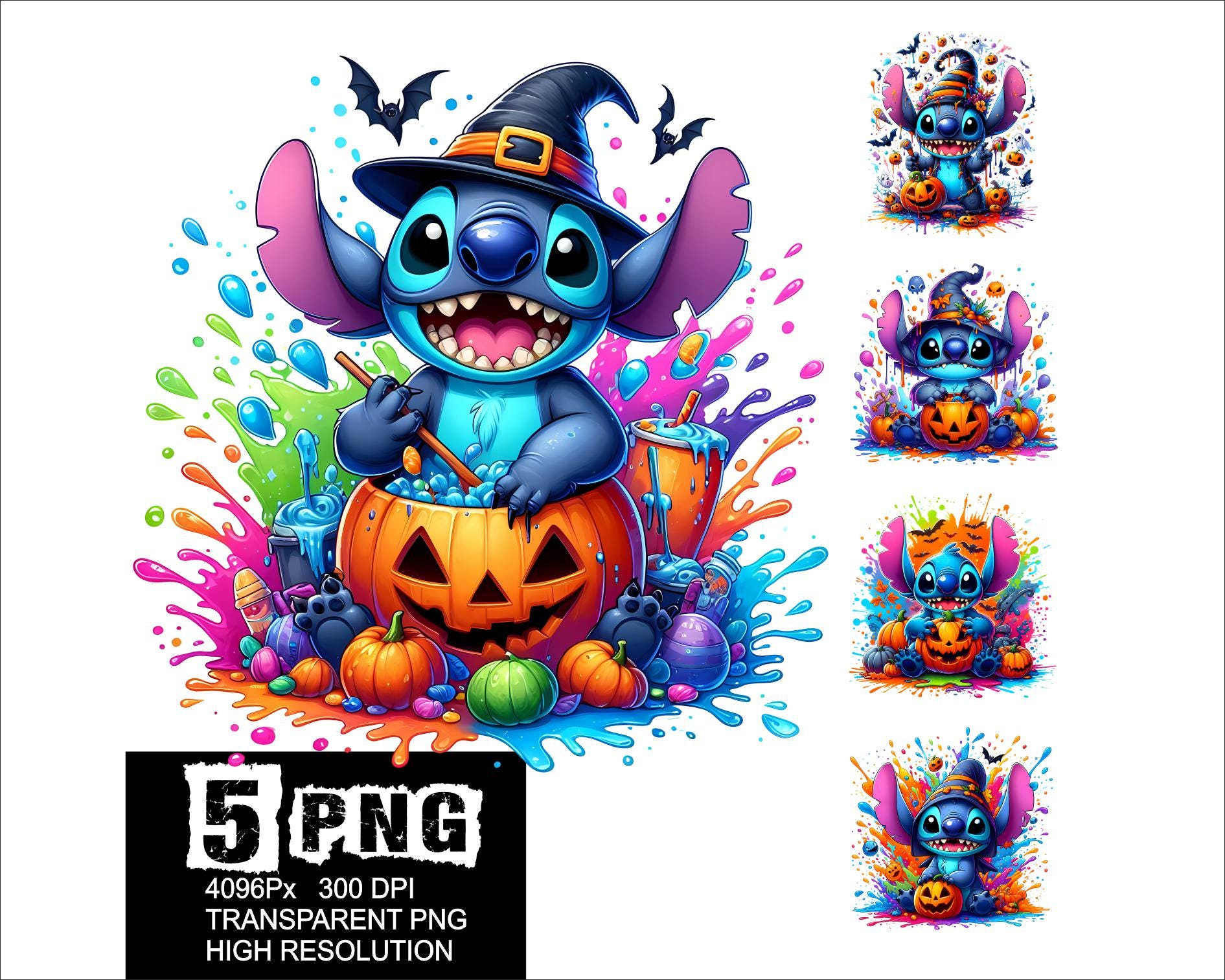 スティッチハロウィンデザイン5 PNG ハロウィンスティッチスプラッシュ