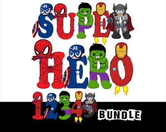 Superhero Alphabet PNG Avanger Font Super Hero Letter Hero Doodle PNG font Kids Sublimation Font Kids Tshirt Design