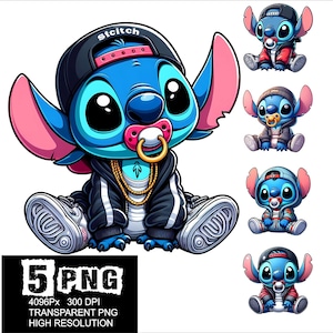 Baby Stitch StreetWear Design 5 PNG Stitch Clipart High Resolution Png Design Stitch Baby Street Wear Png