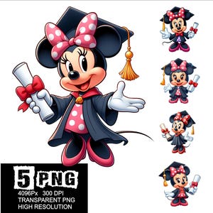 Minnie Graduation Design 5 PNG Mouse Graduation Girl Clipart High Resolution Png Design Mouse Girl Png