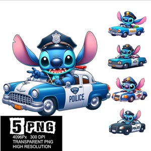 Stitch Police Cars Design 5 PNG Stitch Clipart High Resolution Png Design Police Stitch Png
