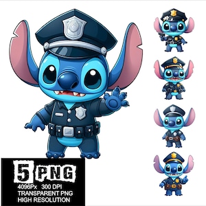 Stitch Police Design 5 PNG Stitch Clipart High Resolution Png Design Police Stitch Png