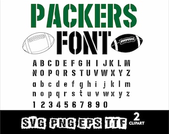 Packers Font Svg Football Alphabet Packer Svg Font for Cricut Svg Png Eps and TTF font