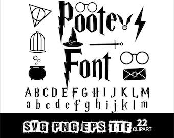Cartoon Poter Font Svg Hero Alphabet Wizard Svg font for Cricut Svg Png Eps TTF font and Clipart