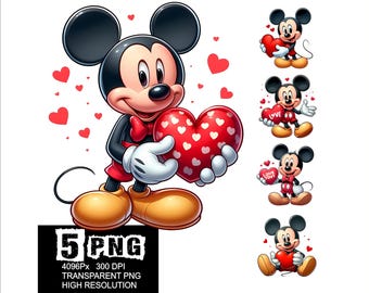 Diseño de corazón de Mickey Love 5 PNG Clipart de corazón de Mickey Diseño PNG de alta resolución Amor de ratón Png