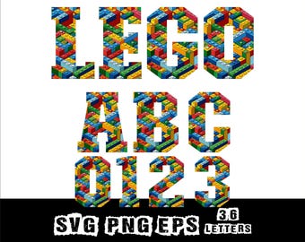 Doodle Brick LEG Alphabet Png Svg Eps Design Party Letters Alphabet Kids Letters