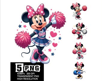 Minnie Cheer Girl Design 5 PNG Mouse Cheer Girl Clipart High Resolution Png Design Cheer Mouse Girl Png