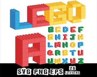 3D Brick LEG Alphabet Png Svg Eps Design Party Letters Alphabet Kids Letters