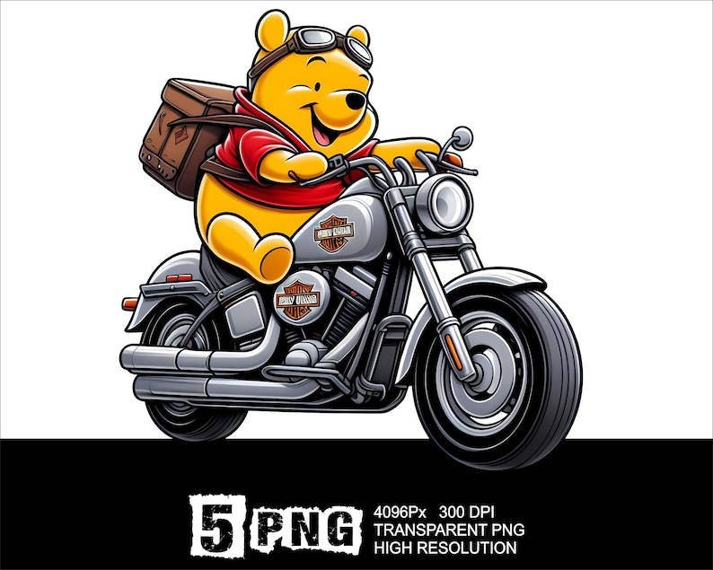 Motorcycle Riders Pooh Pooh Motorcycle Design 5 PNG Winnie Clipart High Resolution Png Design ...