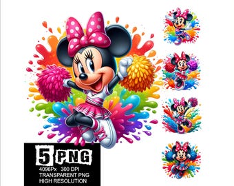 Minnie Cheer Girl Design 5 PNG Mouse Cheer Girl Splash High Resolution Png Design Cheer Mouse Girl Png