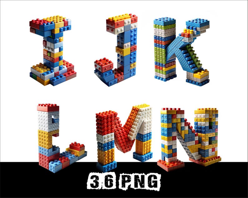 3D Brick LEG Alphabet Png Design Party Letters Alphabet Png - Etsy