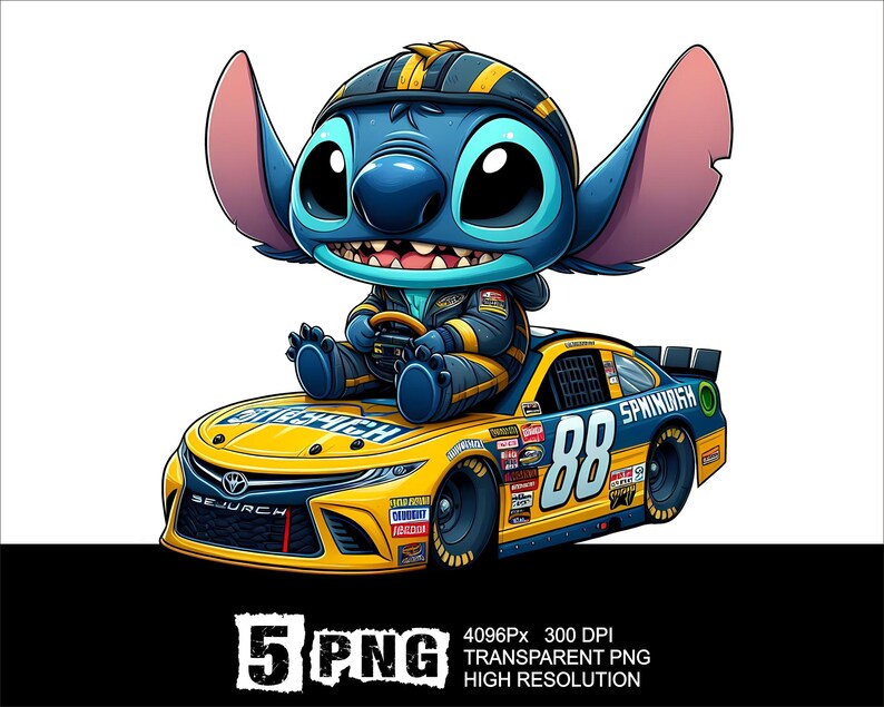 Stitch Racer Stitch Racing Design 5 PNG Stitch Car Design High Resolution Png Design ...