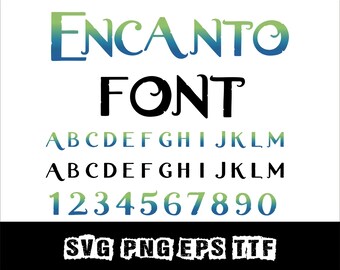 Cartoon Encanto Font Svg Encanto Comic Alphabet Svg font for Cricut Svg Png Eps TTF font