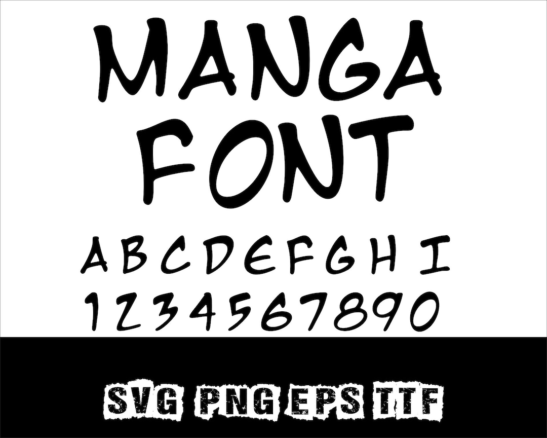 Cartoon Manga Font Svg Comic Alphabet for Cricut Svg Png Eps and TTF ...