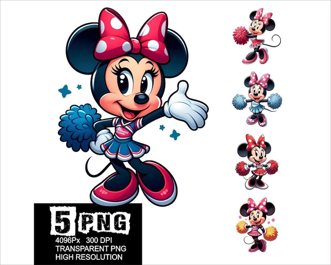 Minnie Cheer Girl Design 5 PNG Mouse Cheer Girl Clipart High Resolution ...