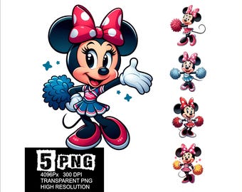 Minnie Cheer Girl Design 5 PNG Mouse Cheer Girl Clipart High Resolution Png Design Cheer Mouse Girl Png
