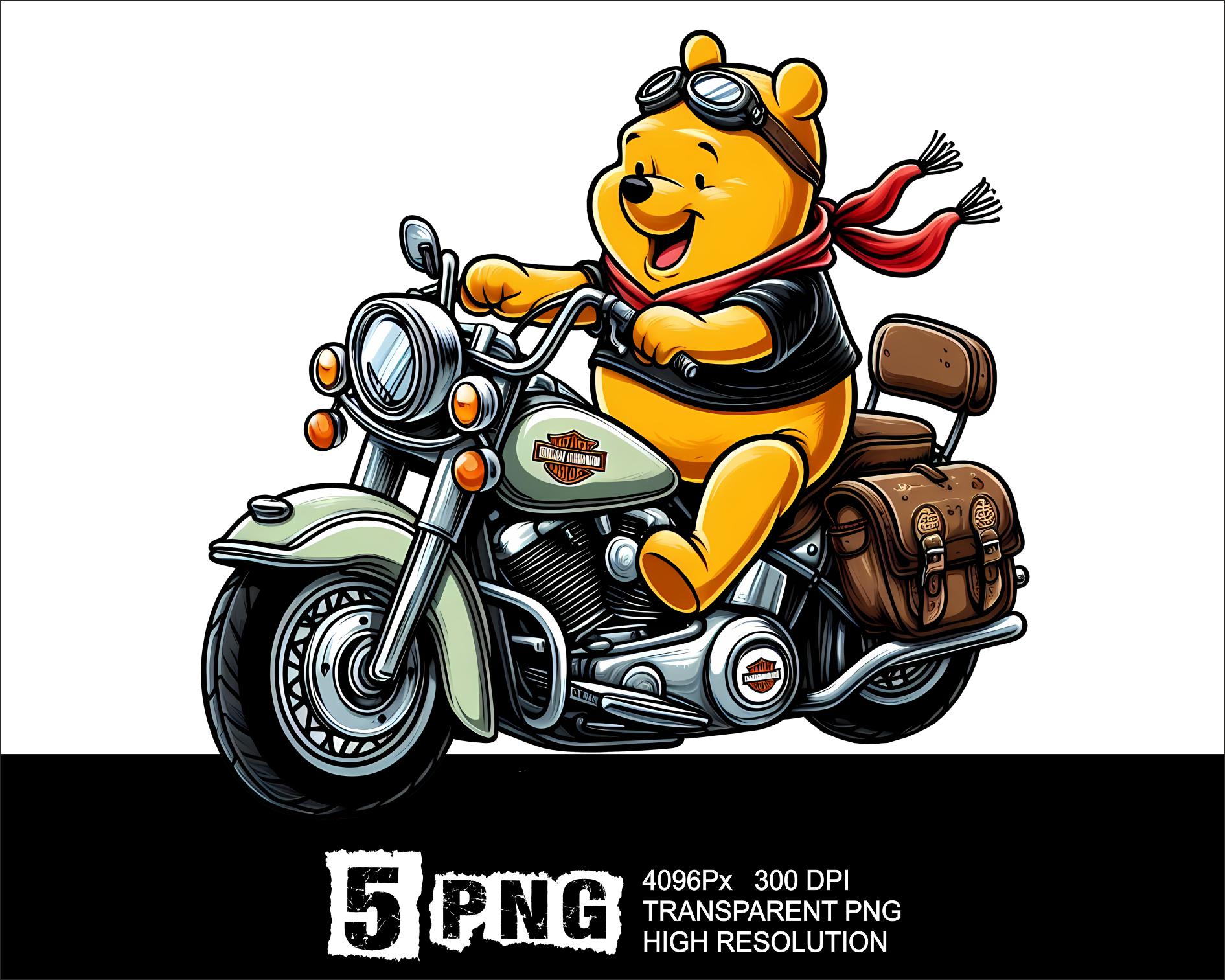 Motorcycle Riders Pooh Pooh Motorcycle Design 5 PNG Winnie Clipart High Resolution Png Design ...