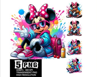 Minnie Streetwear Design 5 PNG Minnie Clipart High Resolution Png Design Mouse Streetwear Girl Png