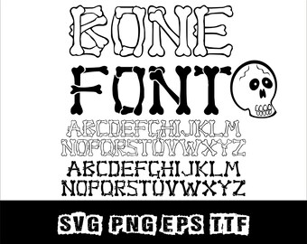Halloween Bone Font SVG Skeleton Font Halloween Clipart Svg font for Cricut Svg Png Eps TTF font