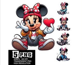 Streetwear Minnie Girl Design 5 PNG Minnie Clipart High Resolution Png Design Mouse Streetwear Girl Png