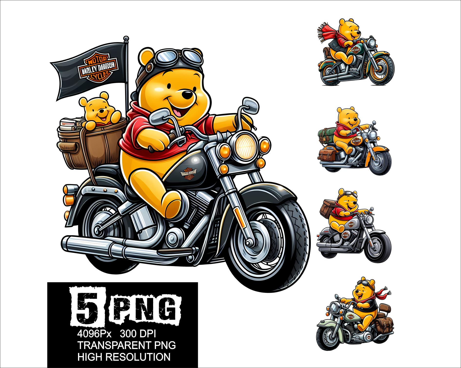 プーさんのバイクデザイン 5 PNG くまのクリップアート 高解像度 PNG