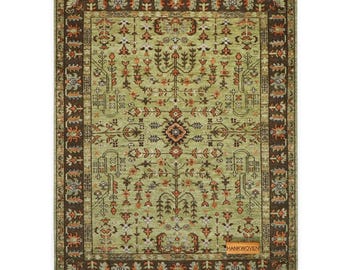 Vintage Grüner türkischer Oushak Teppich | Handgeknüpfter traditioneller Wollteppich Türkischer Baum des Lebens Teppich in Allen Benutzerdefinierten Größen Teppiche für Wohnzimmer