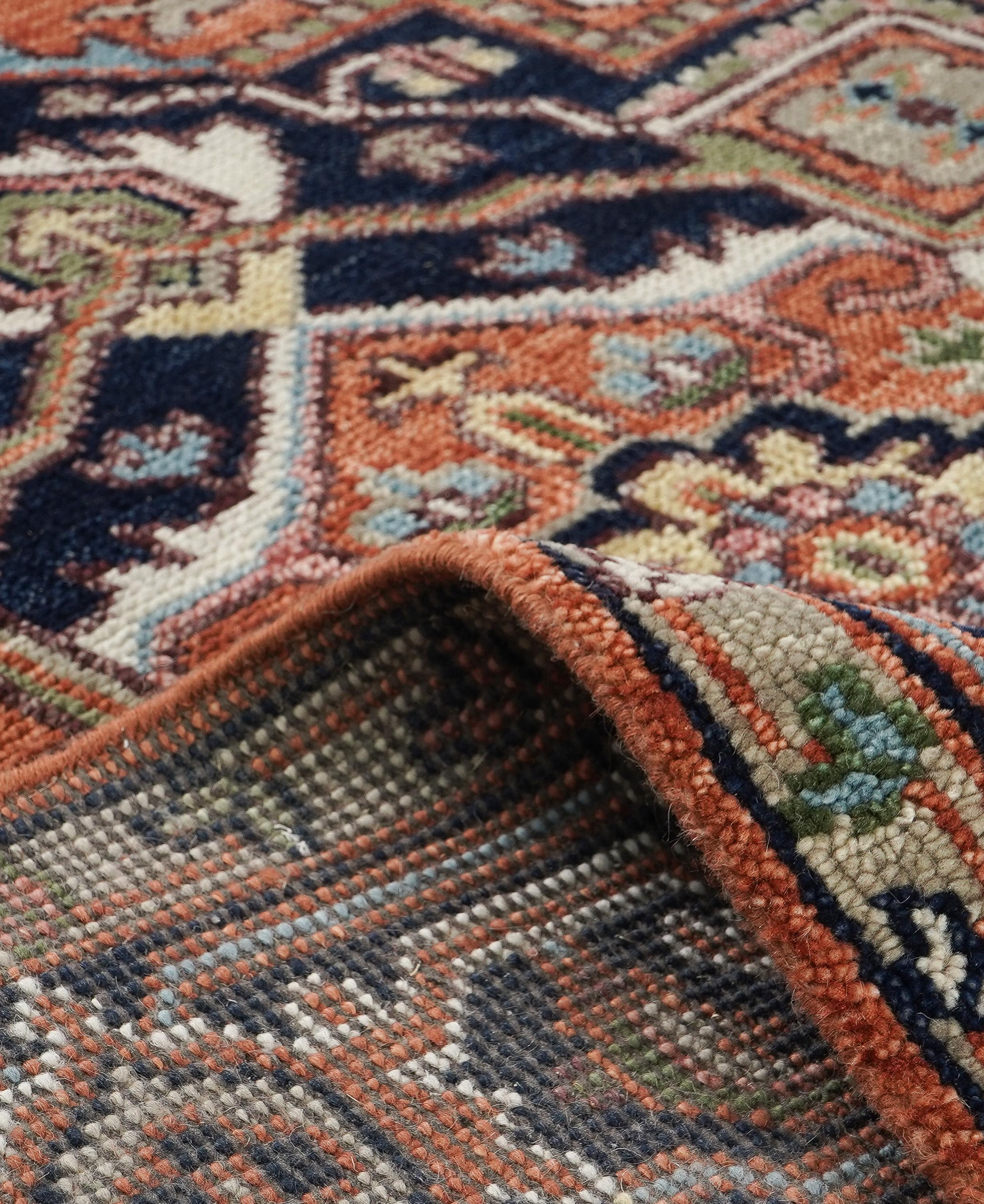 Rust Navy Traditional Serapi Area Rug Classic Vintage Inspired ...