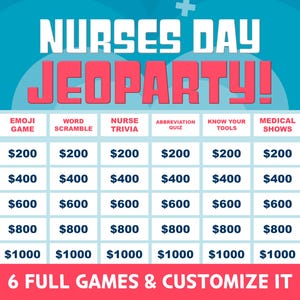 Nurse Games, Nurse Jeopardy Game – Nursing Trivia for Nurses Week, Nurse Party Game, Medical Quiz, Hospital Team Building Activity