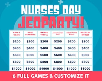 Nurse Games, Nurse Jeopardy Game – Nursing Trivia for Nurses Week, Nurse Party Game, Medical Quiz, Hospital Team Building Activity