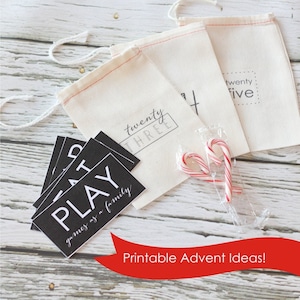 Printable Advent Calendar Ideas - Instant Download - Christmas Chalkboard Printable FILE - no physical item - file only