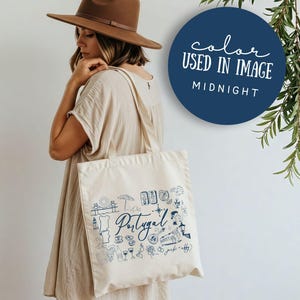 Portugal Personalized Wedding Tote, 15x16 inch Lisbon Wedding Bag, Portugal Destination Wedding Tote, Custom Wedding Totes, Welcome Bag