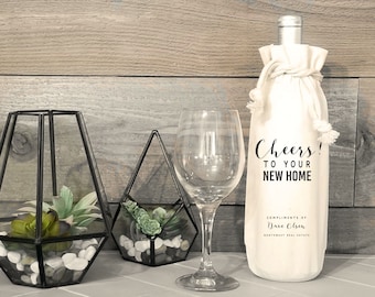 CHEERS to your NEW HOME - House Wine - Closing Gift - Realtor Gift - Wine Favor Bag - Personalized Favor Bags