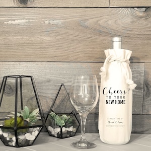 CHEERS to your NEW HOME - House Wine - Closing Gift - Realtor Gift - Wine Favor Bag - Personalized Favor Bags