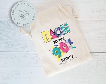 90's Bachelorette Party Favor Bags, Personalized Retro 90's Favor Bag, 90's Baby Birthday Bachelorette Party Decor, 1990's Party Favor Bag
