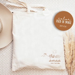 Scottsdale Tote Bag, Scottsdale Arizona Theme Bachelorette Tote, Custom Scottsdale Tote, Desert Wedding Favor Bags, Arizona Bachelorette Bag