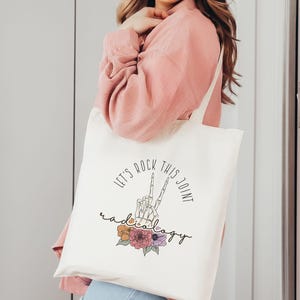 Rock This Joint Radiology Tote Bag, Radiology Week Tote Bag, Radiology Gift, Radiographer Gift, 15 x 16 inch Natural Color Cotton Tote