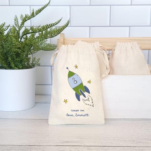 Rocket Ship Favor Bags, Space Party Theme Favor Bags, Rockets Party Favors, Personalized Rocket Ship Favor Bags, Custom Space Thank You Bags