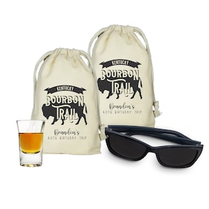 Bourbon Trail Favor Bags, Set of 10 Personalized Bachelor Party Distillery Tour Favor Bags, Bachelor Party Trip, Bourbon, Kentucky