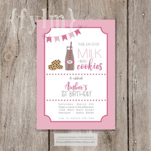 MILK and COOKIES Party Printable Party Invitations I design YOU Print image 3